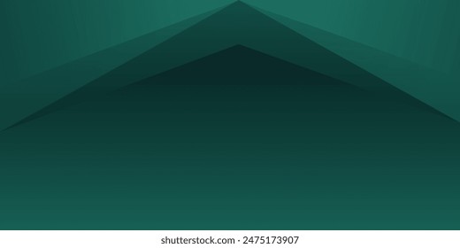 Dark green abstract background vector with green geometric shapes screen layer and copy space for design