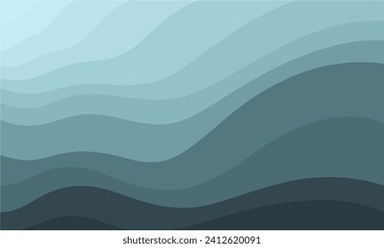 Dark Green Abstract Background With Wave Vector Illustration, perfect for office, company, school, social media, advertising, sales, printing and more