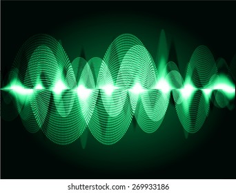 dark green abstract digital sound wave background. Light Technology background for computer graphic website internet.