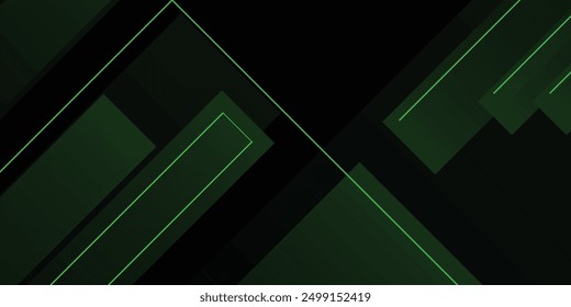 Dark green abstract geometric background. 