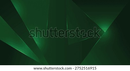 Dark Green Abstract Geometric Background with Soft Glowing Light for Modern Technology and Corporate Design