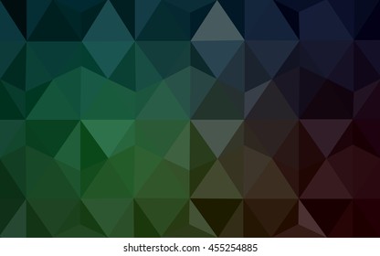 Dark green abstract mosaic background. Geometric illustration in Origami style with gradient.  Triangular pattern for your business design.