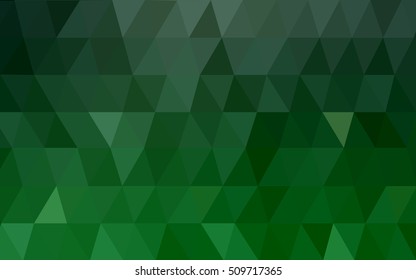 Dark green abstract mosaic template. Colorful illustration in abstract style with gradient. The polygonal design can be used for your web site.