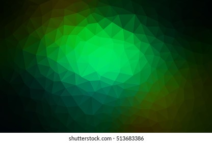 Dark green abstract mosaic template. Colorful illustration in abstract style with gradient. Brand-new style for your business design.