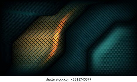 Dark green abstract with overlap layers in abstract rooms. Vector rendering geometric forms background