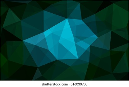 Dark green abstract polygonal pattern. An elegant bright illustration with gradient. The best triangular design for your business.