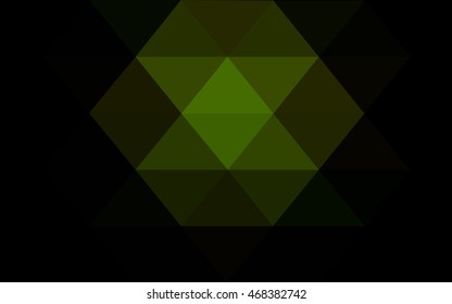 Dark green abstract polygonal template. A vague abstract illustration with gradient. The completely new template can be used for your brand book.