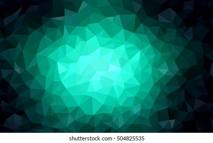 Dark green abstract polygonal template. Glitter abstract illustration with an elegant design. The template can be used as a background for cell phones.