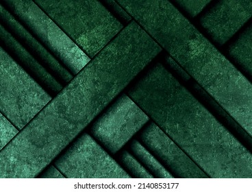 Dark green abstract tech geometric grunge background with concrete texture. Technology corporate vector design