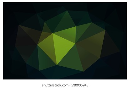 Dark Green abstract textured polygonal background. Vector blurry triangle design. Pattern can be used for background.