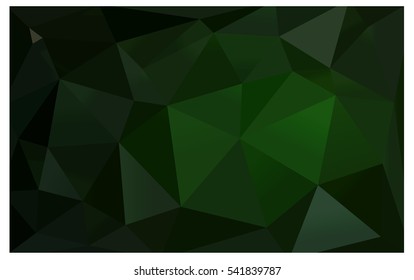 Dark Green abstract textured polygonal background. Vector blurry triangle design. Pattern can be used for background.