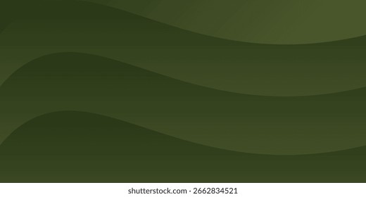 Dark green abstract vector background with smooth layered waves. Elegant modern design ideal for nature-themed branding, presentations, and web graphics