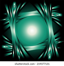 Dark green abstract wave background