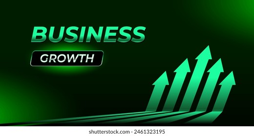 Dark green arrows of business sale growth