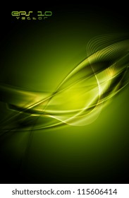 Fondo verde oscuro con olas abstractas. Diseño vectorial Eps 10