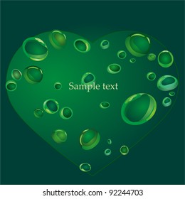 Dark green background with air bubbles in the water and  text place