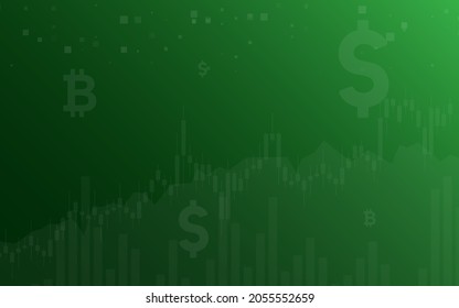 dunkelgrüner Hintergrund, Bitcoin kryptographische Vektorgrafik für Seite, Logo, Karte, Banner, Web und Druck.