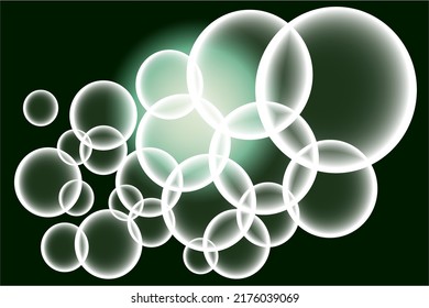 Dark green background with circle bubbles for presentations, announcements, posters, wallpapers and more