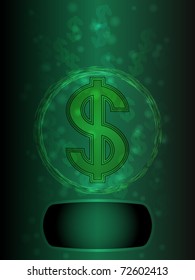 Dark green background with Dollar sign