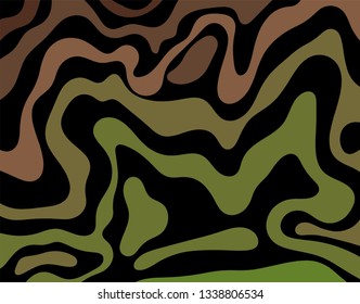 Dark green background. Dynamic pattern of wavy stripes. The luxury of nature. Natural lines of topography. beauty of nature
