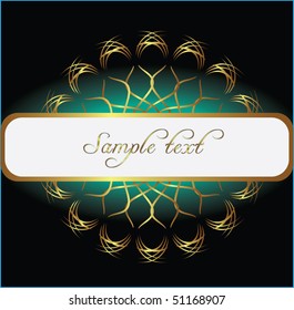 dark green background with a gold pattern.Vector