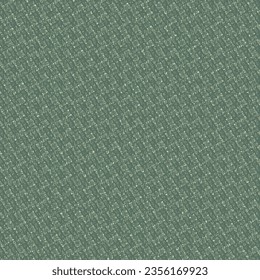 Dark green background with gray flecks consisting of small rectangular patches arranged crosswise. Tweed fabric texture. Vector seamless.