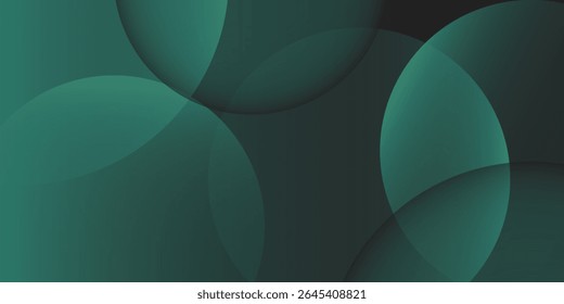 Dark green background with overlapping circular shapes. The background is smooth and gradient  featuring green and black tones. modern