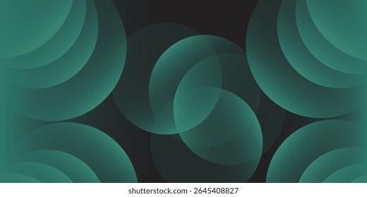 Dark green background with overlapping circular shapes. The background is smooth and gradient  featuring green and black tones. modern simple art nice