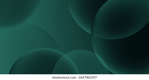 Dark green background with overlapping circular shapes.