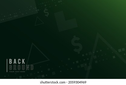 dark green background, random minimalist currency dollar symbol illustration vector for logo, card, banner, web and printing.