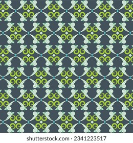 Dark Green Background with repeated green abstract pattern for fabric and etc use