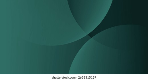 A dark green background with smooth, overlapping circles. The background is green with a gradient texture, creating a modern, abstract style