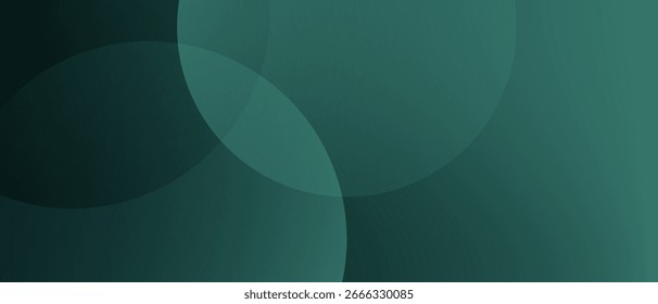 A dark green background with smooth, overlapping circles. 