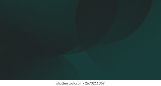 Um plano de fundo verde-escuro com círculos suaves e sobrepostos. O fundo é vetor verde padrão de textura de design de fundo