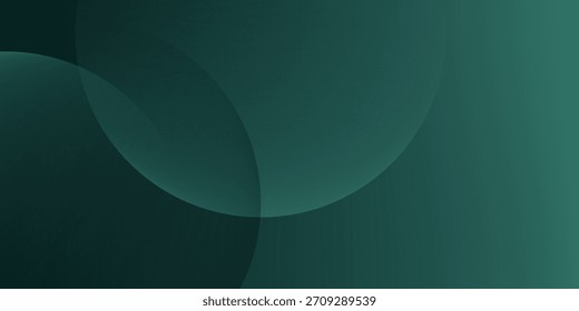 Un fondo verde oscuro con círculos lisos y superpuestos. El fondo es verde con una textura degradada, creando un estilo moderno y abstracto. Fondo de gradiente de Vector de círculos abstractos mínimos