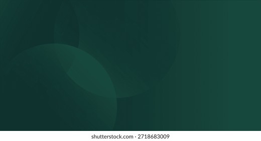 A dark green background with smooth, overlapping circles. The background is green with a gradient texture, creating a modern, abstract style. Minimal abstract circles vector gradient background