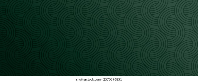 Dark green background with a swirling pattern. The green background has a textured, abstract style, enhancing its visual depth. Vector. Art deco pattern background. Green background vector.