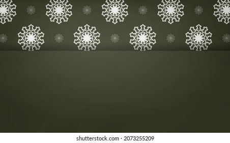 Dark green banner with mandala white pattern for logo design