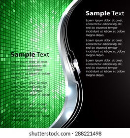 dark green black silver Light Abstract Technology background for computer graphic website internet. text box. Brochure. card. wave. label. banner. curve. pixel. infographics