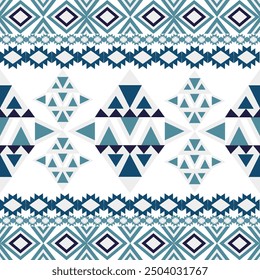 Dark green and dark blue geometric patterns that are traditional, ethnic, Navajo, or Native American Indian. designs for clothing, curtains, carpets, sarongs, Hmong, and fabric edges