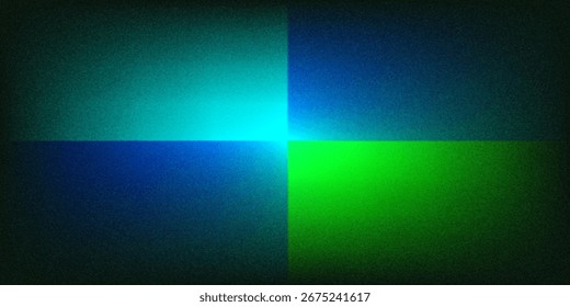 Fondo granulado azul verde oscuro, telón de fondo negro, textura del ruido