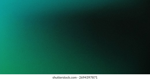Fundo gradiente granulado azul escuro verde escuro, fundo preto, textura de ruído