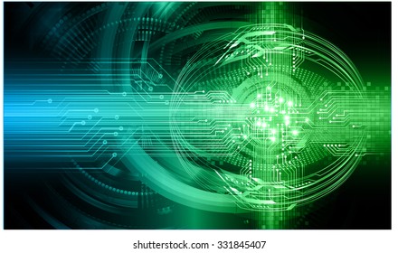 Dunkelgrüne blaue Illustration von Technologie-Internet-Computer-Hintergrund mit Binärnummer, Stilhintergrund. Infografiken. Informationen. Bewegungsunschärfe. Pixel. Binäre Ziffer. Nummer. Auge. Vektorgrafik
