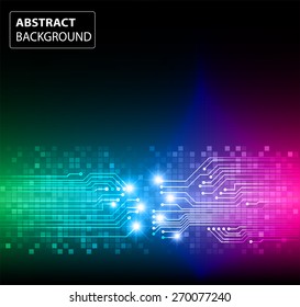 dark green blue pink color Light Abstract Technology background for computer graphic website internet and business. circuit. vector illustration. card. text box. label. banner. star