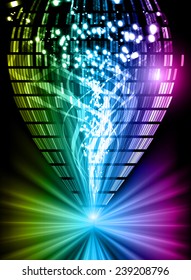 Dark green blue purple Light Abstract Technology background for computer graphic website internet.