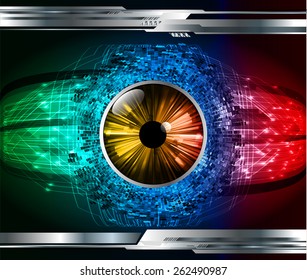 dark green blue red color Light Abstract Technology background for computer graphic website internet and business. circuit. silver background. orange eye