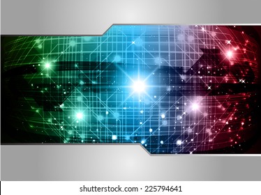 Dark green blue red Light Abstract Technology background for computer graphic website internet and technology. circuit board. 