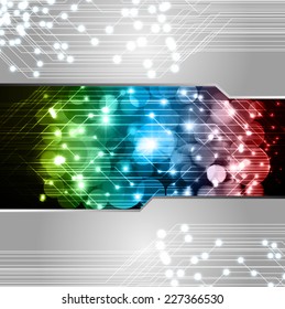 Dark green blue red  Light Abstract Technology background for computer graphic website internet. text box. Brochure. card, Flickering Lights, abstract festive background with bokeh defocused lights