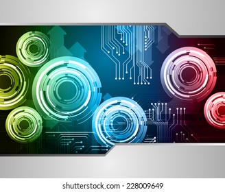 Dark green blue red Light Abstract Technology background for computer graphic website internet. text box. Brochure. card. arrow. circuit.