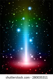 Dark green blue red light Abstract background, rays. stage. infographics. star. Light Technology background for computer graphic website internet and business. vector illustration